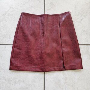 BRAND NEW Bold Elements x Ally Brooke Womens Faux Leather High Rise A-Line Skirt